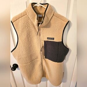 Columbia fleece zip front vest mens large